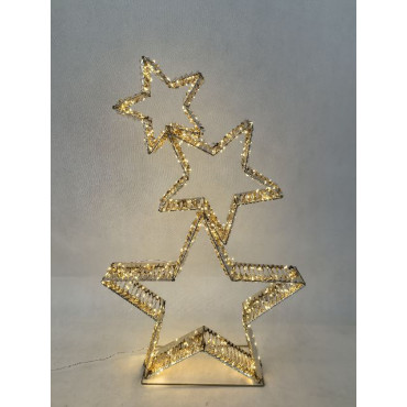 TRIS STELLE ORO 81X14XH140CM 1120LED BIA