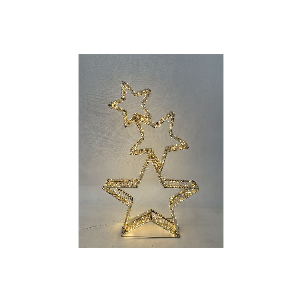 TRIS STELLE ORO 81X14XH140CM 1120LED BIA