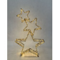 TRIS STELLE ORO 81X14XH140CM 1120LED BIA
