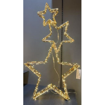 TRIS STELLE ORO 81X14XH140CM 1120LED BIA 2