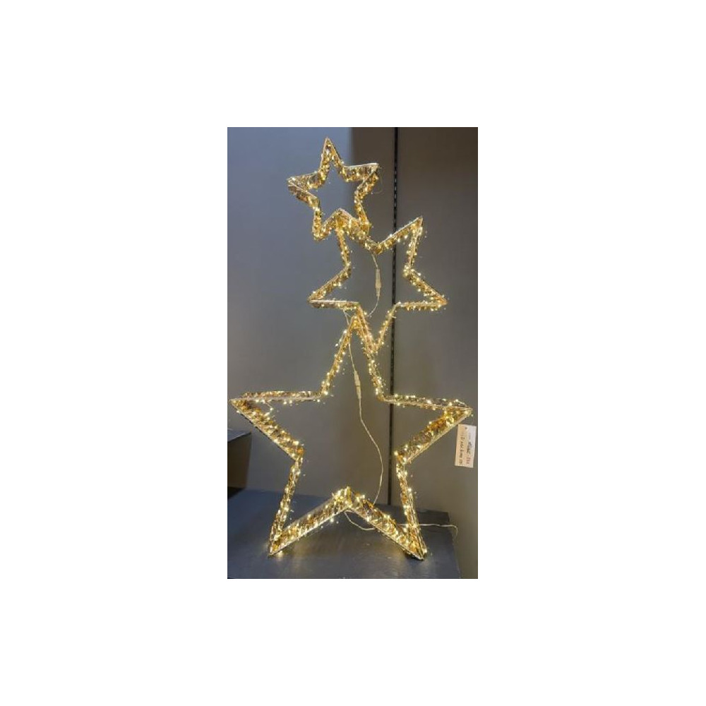 TRIS STELLE ORO 81X14XH140CM 1120LED BIA