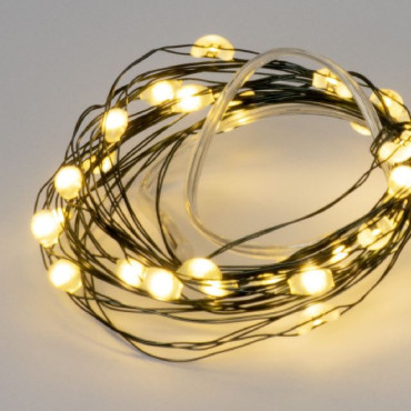 FILO ARGENTO 30 LED JUMBO BIANCO CALDO 2