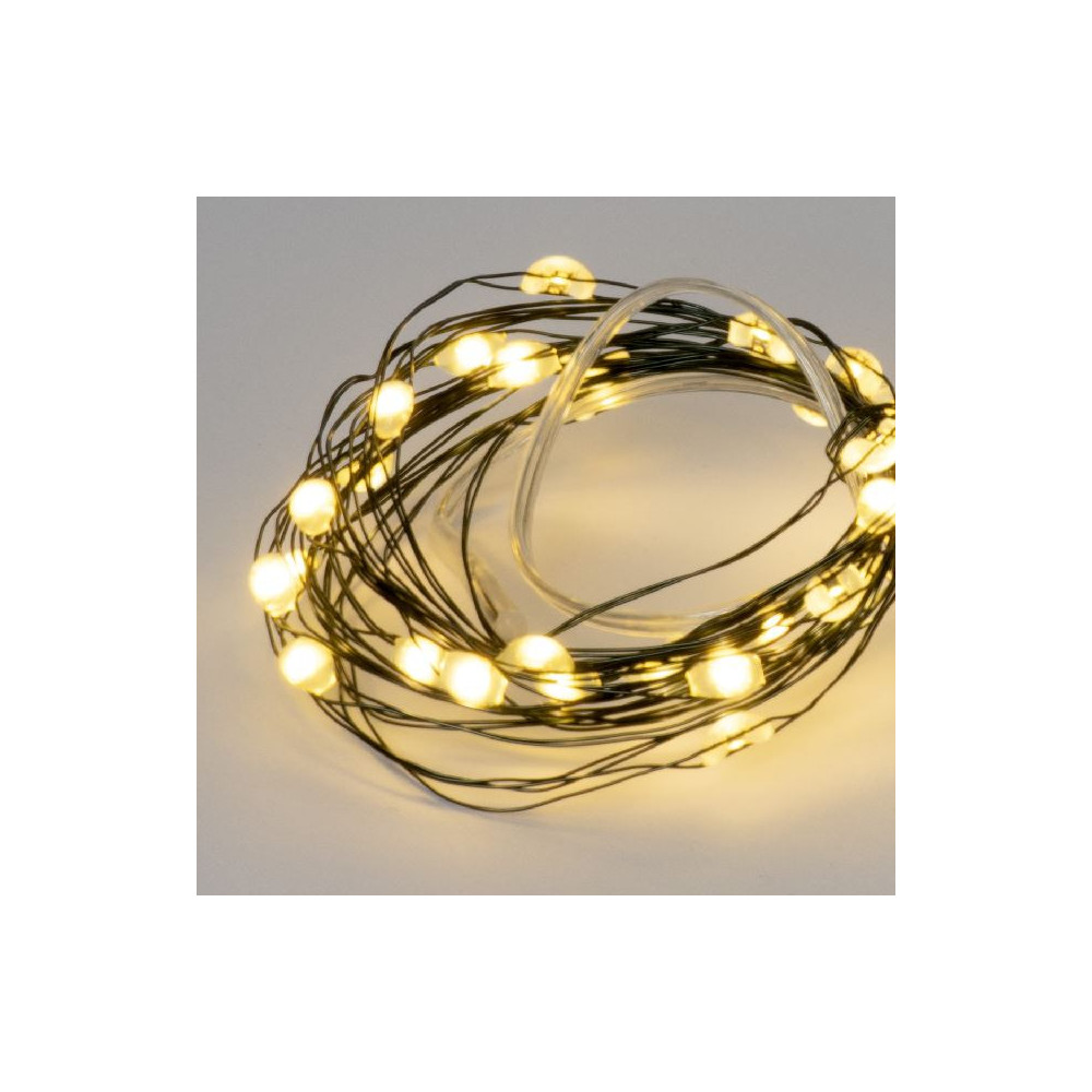FILO ARGENTO 30 LED JUMBO BIANCO CALDO