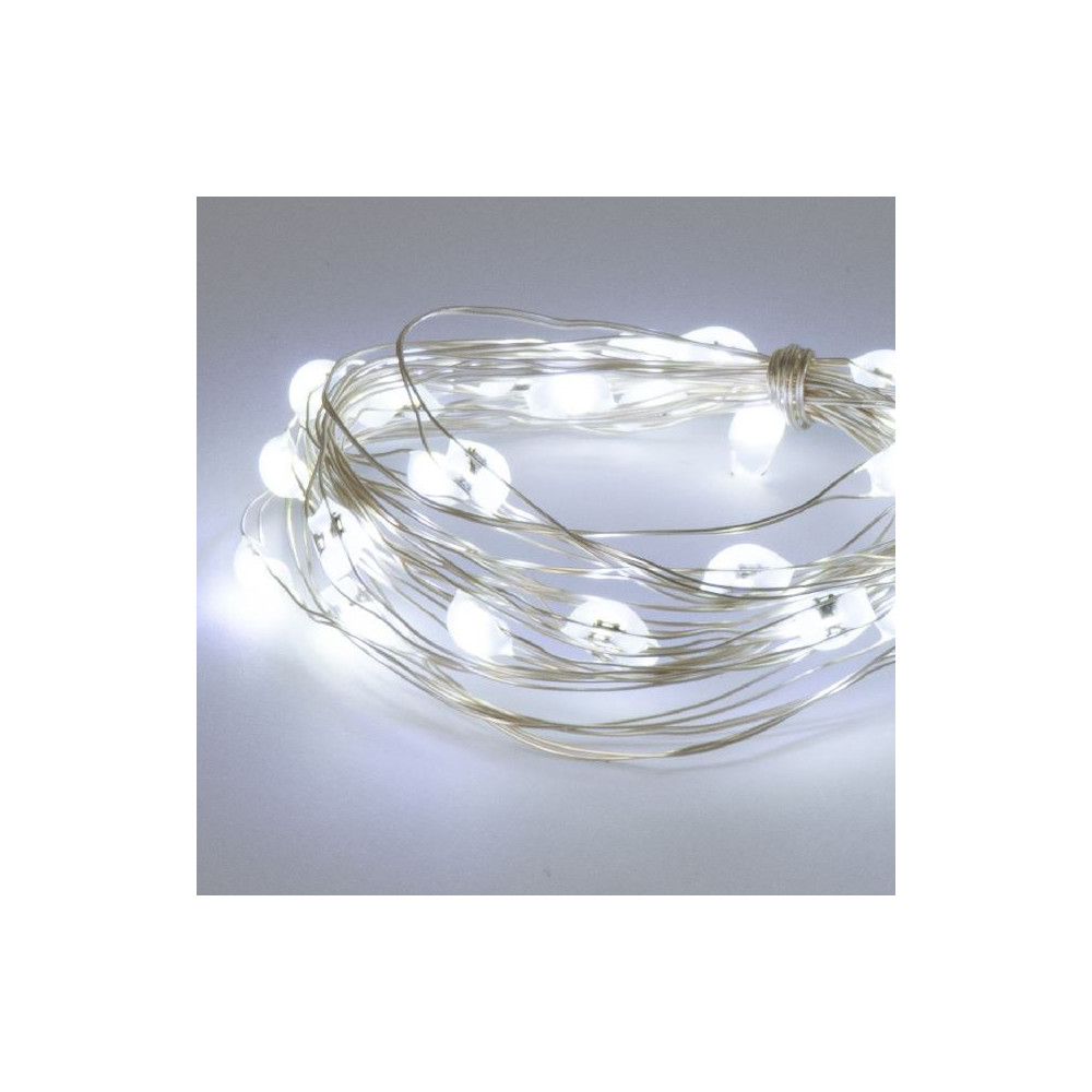 FILO ARGENTO 30 LED JUMBO BIANCO FREDDO