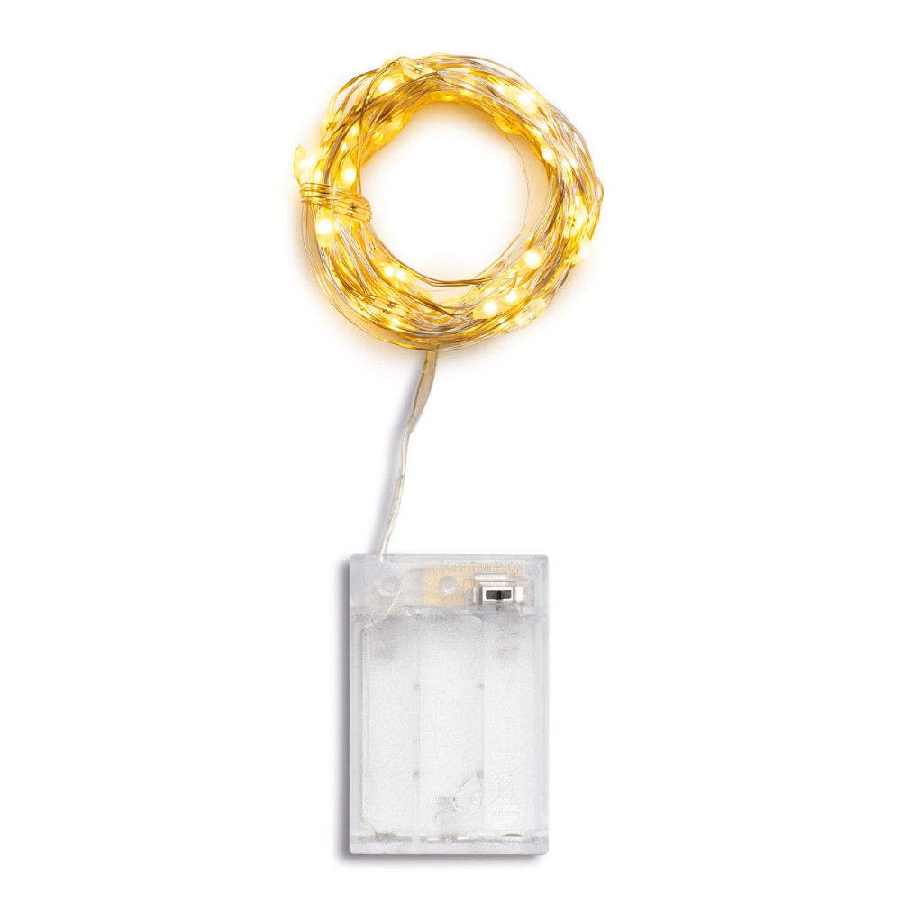 FILO ARGENTO 50 LED JUMBO BIANCO CALDO