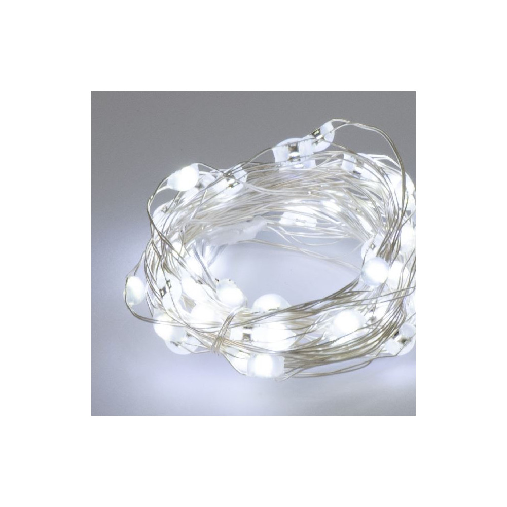 FILO ARGENTO 50 LED JUMBO BIANCO FREDDO