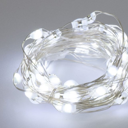 FILO ARGENTO 50 LED JUMBO BIANCO FREDDO