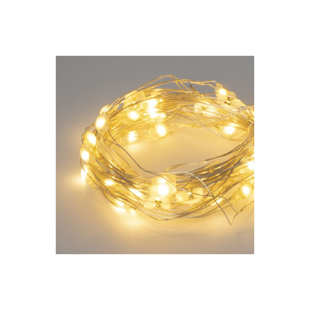 FILO VERDE 50 LED JUMBO BIANCO CALDO