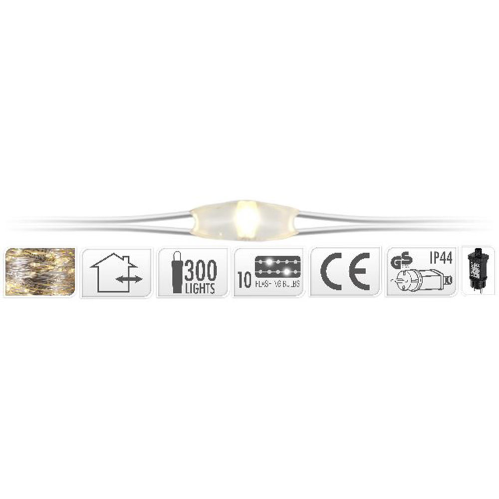 CASCATA 300LED METAL ARG 60 FLASH BIANCO