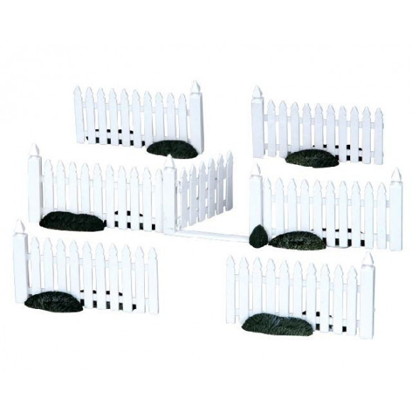 PLASTIC PICKET FENCE SET OF 7