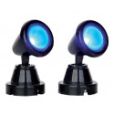 ROUND SPOT LIGHT, BLUE, SET OF 2, B/O (4