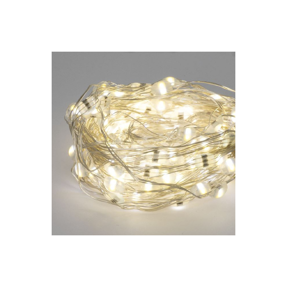 FILO ARGENTO 10 LED BIANCO FREDDO