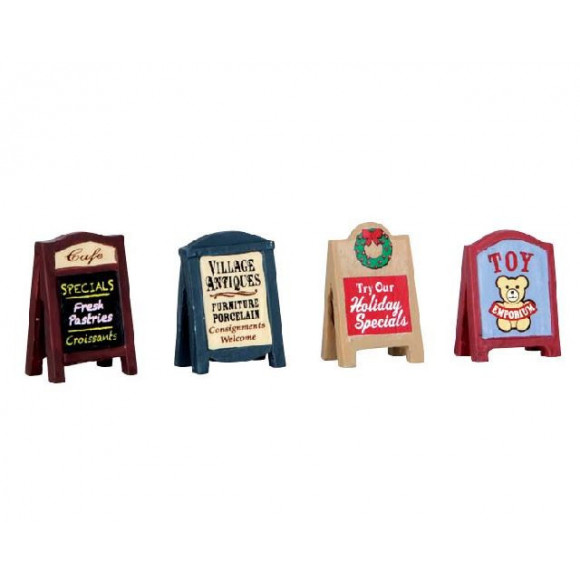 VILLAGE SIGNS, SET OF 4
