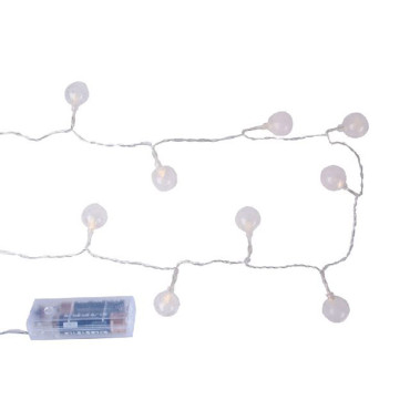 CATENA SFERETTE 10 LED BIANCO CALDO BAT