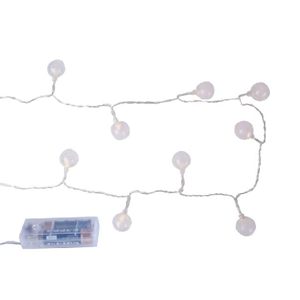 CATENA SFERETTE 10 LED BIANCO CALDO BAT