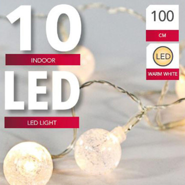 CATENA SFERETTE 10 LED BIANCO CALDO BAT 2